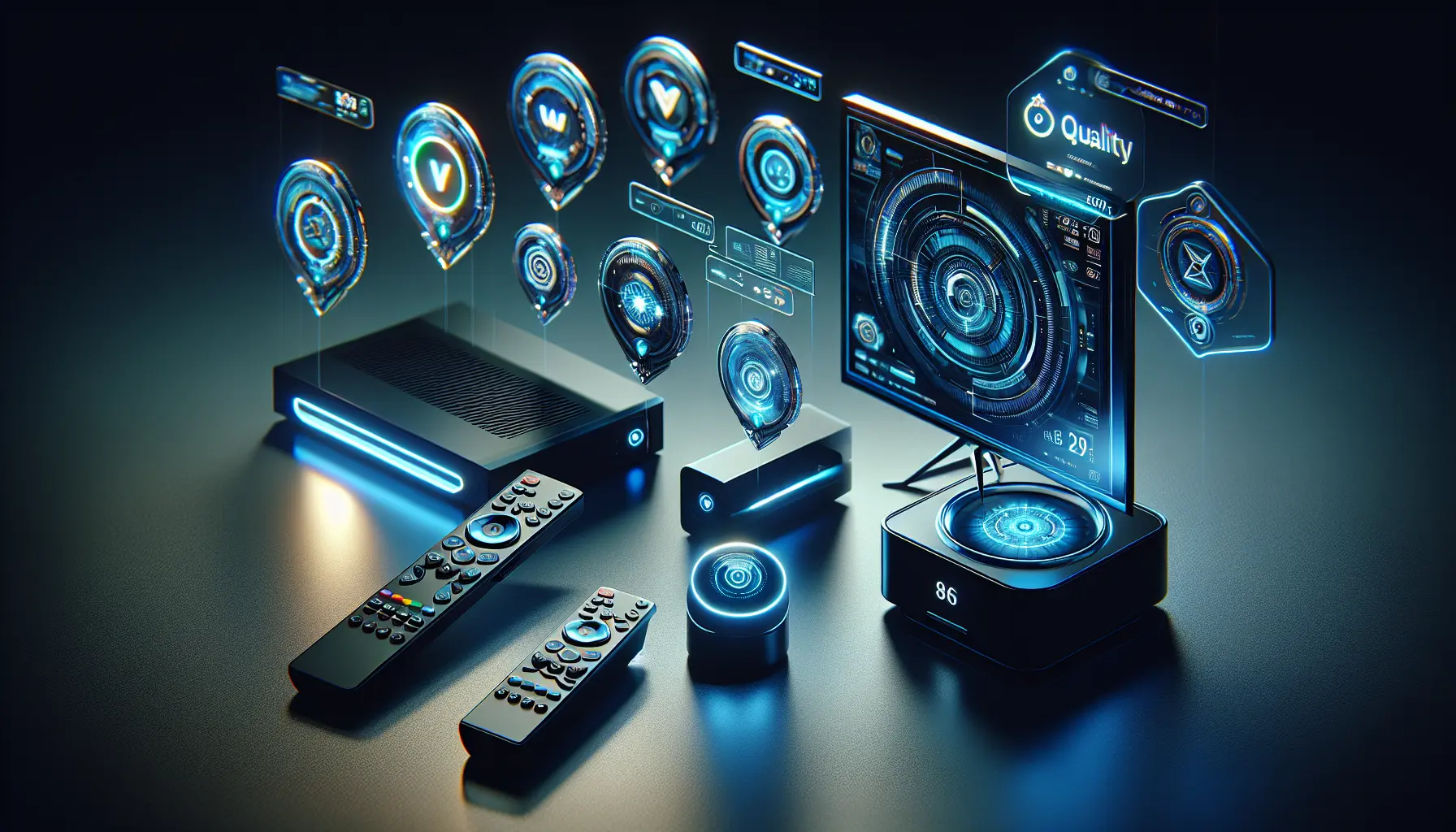 Magazine cover showcasing top IPTV services of 2025 with a sleek TV, remote, and quality badges.