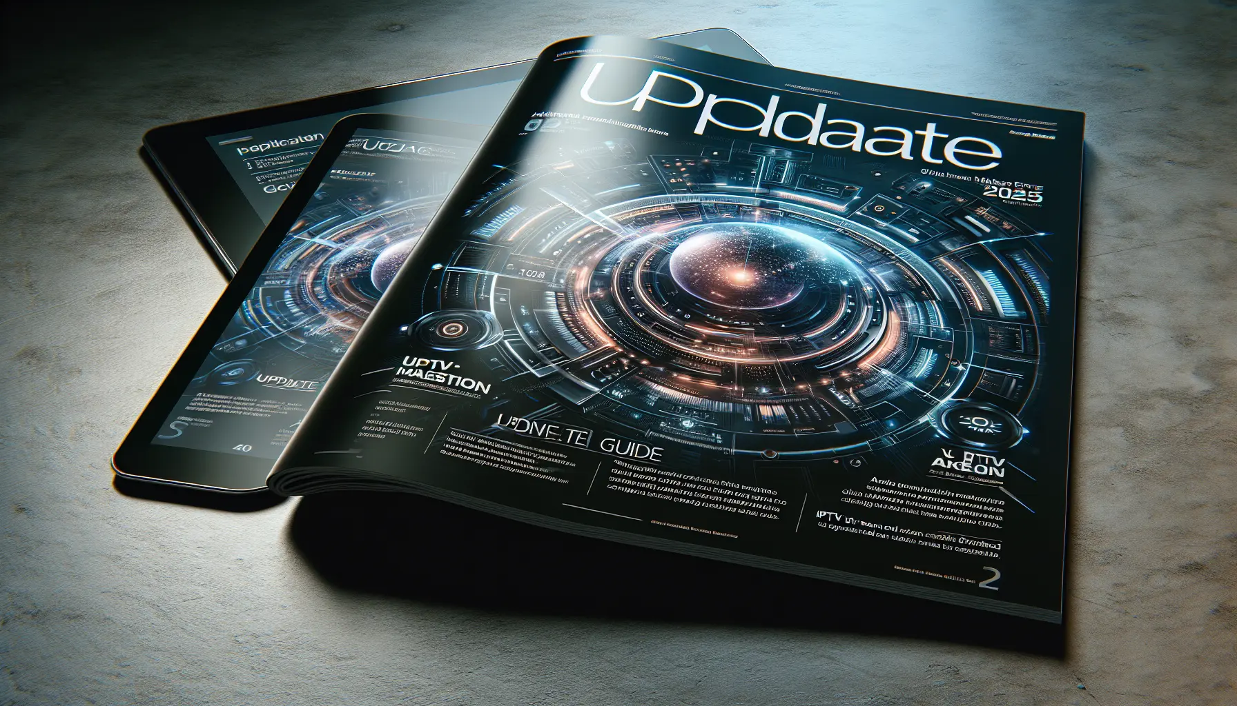 Magazine cover showing IPTV Smarters Pro 2025 interface, update guide, and new features.