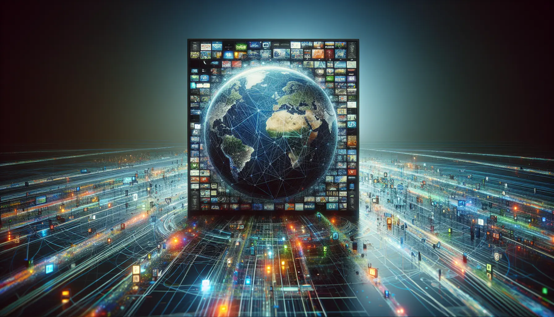 Magazine cover showing a global IPTV provider with diverse live channels and high-tech design.