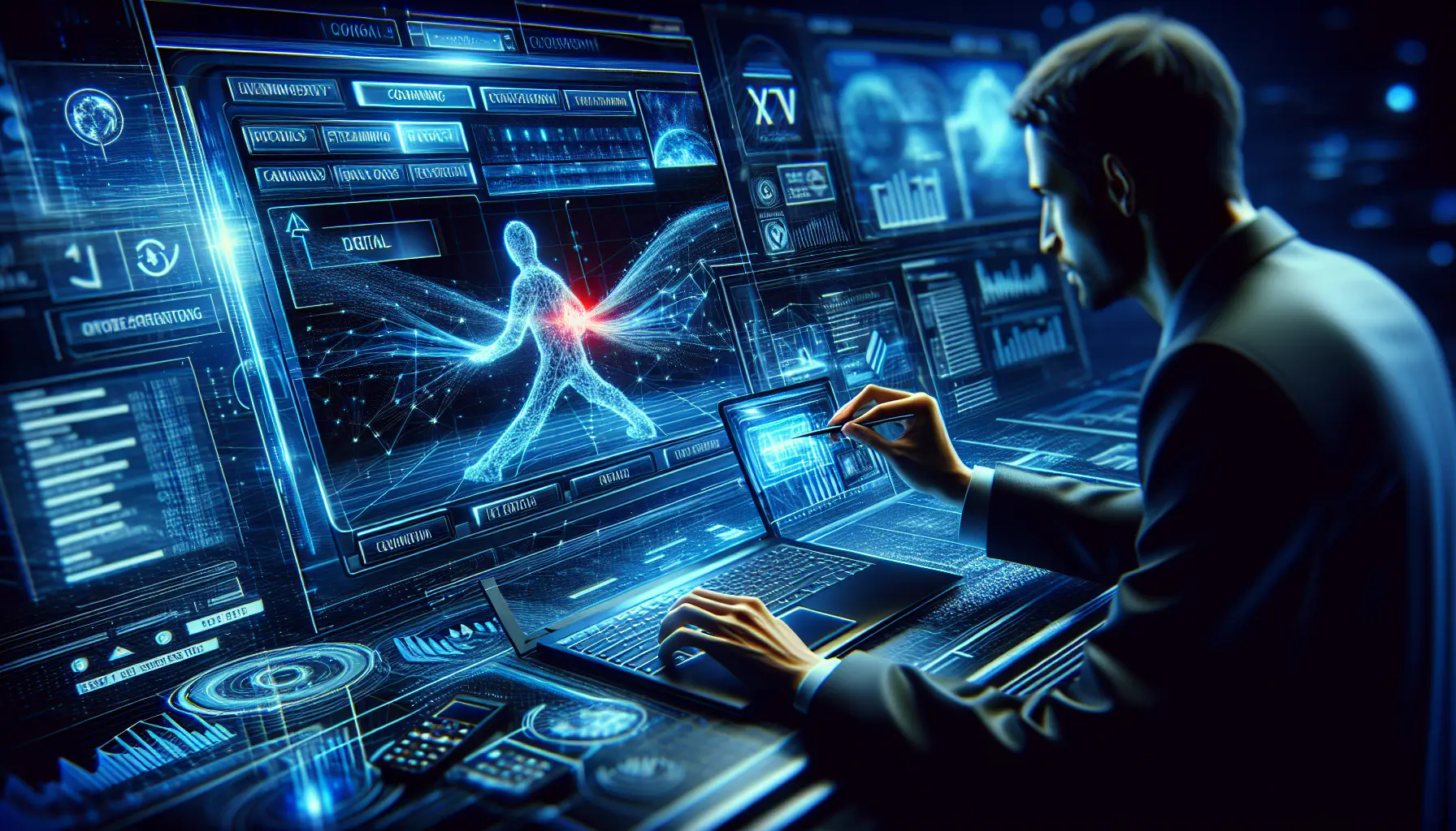 alt_text: Modern digital setup showing IPTV on a screen, with a person logging into Xtream Codes Panel.