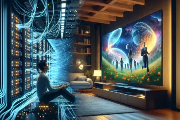 alt_text: The technical backend of IPTV servers powers a flawless, high-definition viewing experience in a modern living room.