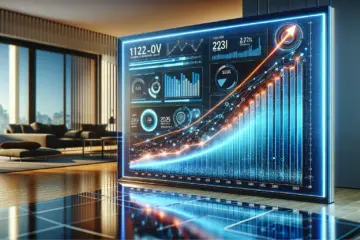 alt_text: A glowing blue and orange line graph shows the IPTV market size rapidly ascending from 2025 to 2030.