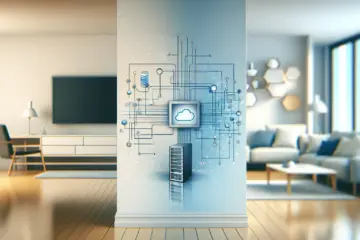alt_text: A split-screen image showing a simplified network diagram with data streams flowing from a server to a smart TV and smartphone.